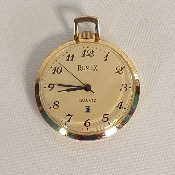 Vintage Remex Gold Tone Open Face Pocket Watch - Picture 1 of 6
